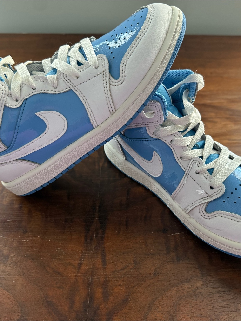 Air Jordan - Kids Blue and White Sneakers size 2.5